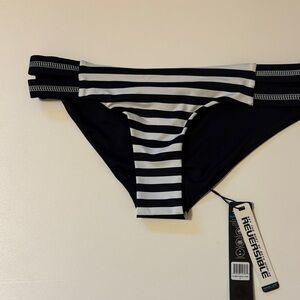 Black and White Striped Bikini Bottom